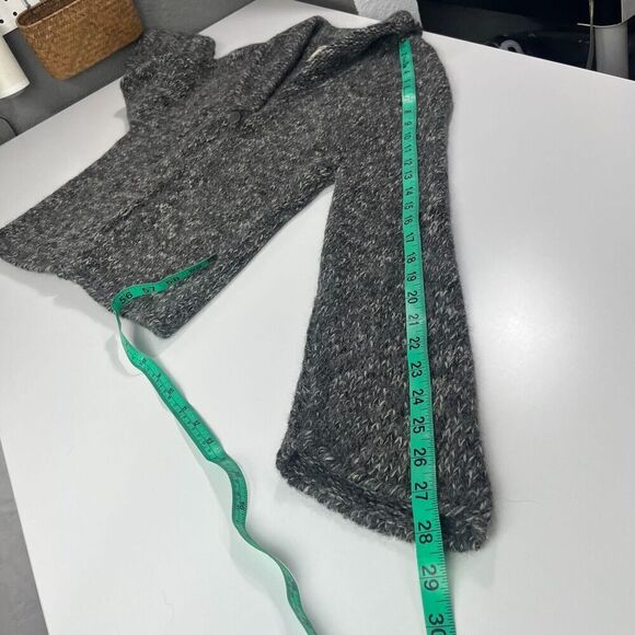 Mira Flores Y2K Cardigan Gray Size S One Button Long Sleeve Pure Alpaca Womens - Picture 8 of 12